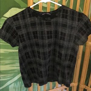 brandy melville cropped plaid shirt!